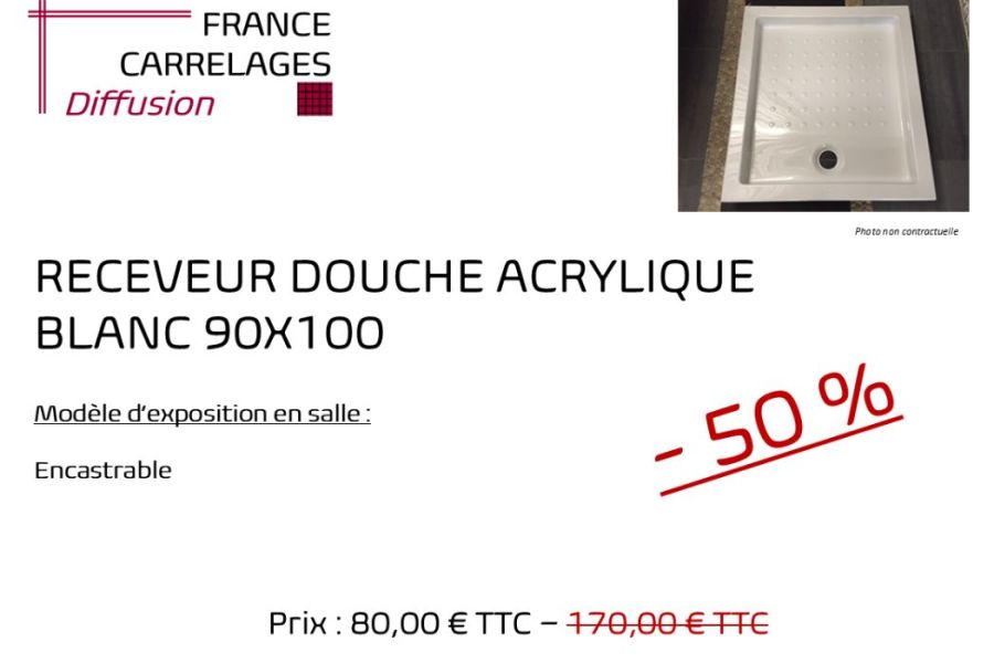 DESTOCKAGE RECEVEUR ACRYLIQUE